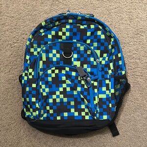 Stylish Blue and Green Checkered Backpack